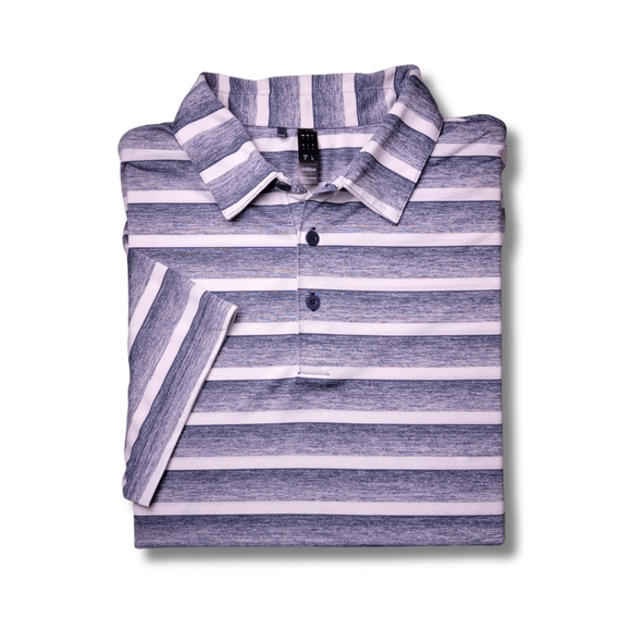 adidas Other - Adidas Collegiate Navy & White Striped Performance Golf Polo Shirt L